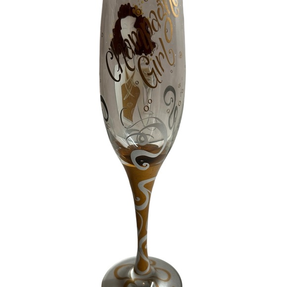 NWOT - “Champagne Girl “‎ Hunnies & Hotties Hand Painted Champagne Glass - Picture 6 of 7